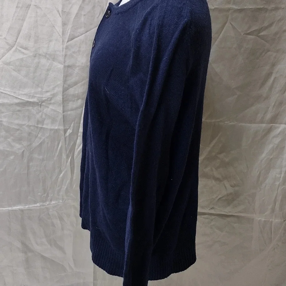 J. CREW Shirt Adult L Blue Lambswool Blend Henley Sweater AP644 Men's NWT